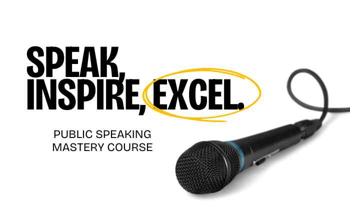 Public Speaking Mastery Course: A transformative journey designed to help you build confidence, overcome stage fright, and refine your speaking skills. Learn to craft compelling messages, engage audiences, and become the speaker everyone remembers. Enroll today and let your voice create an impact!